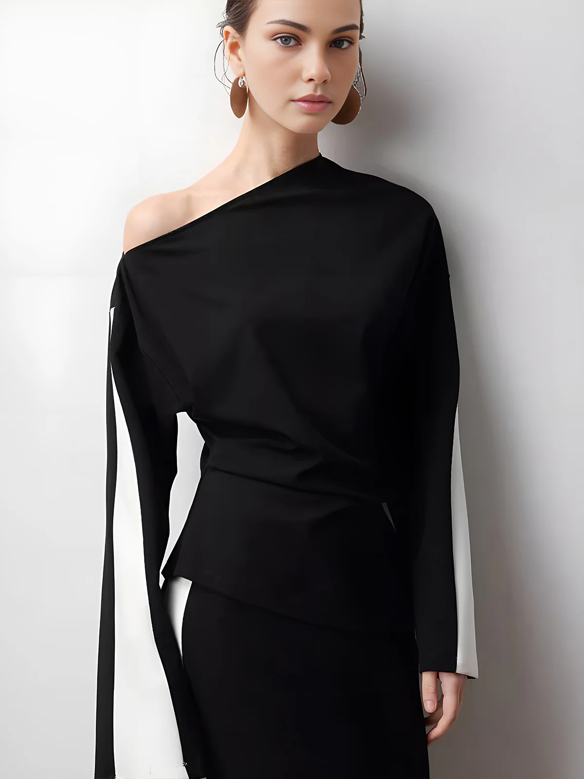 Asymmetrical Color Block Jersey T-Shirt - Takermore