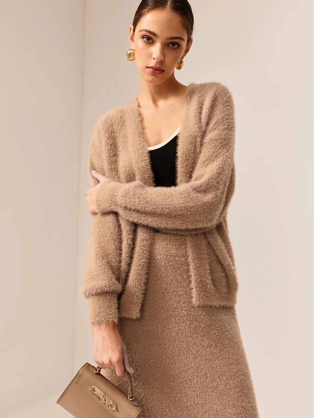 Plain Fuzzy Cozy Sweater Co-ords - Takermore