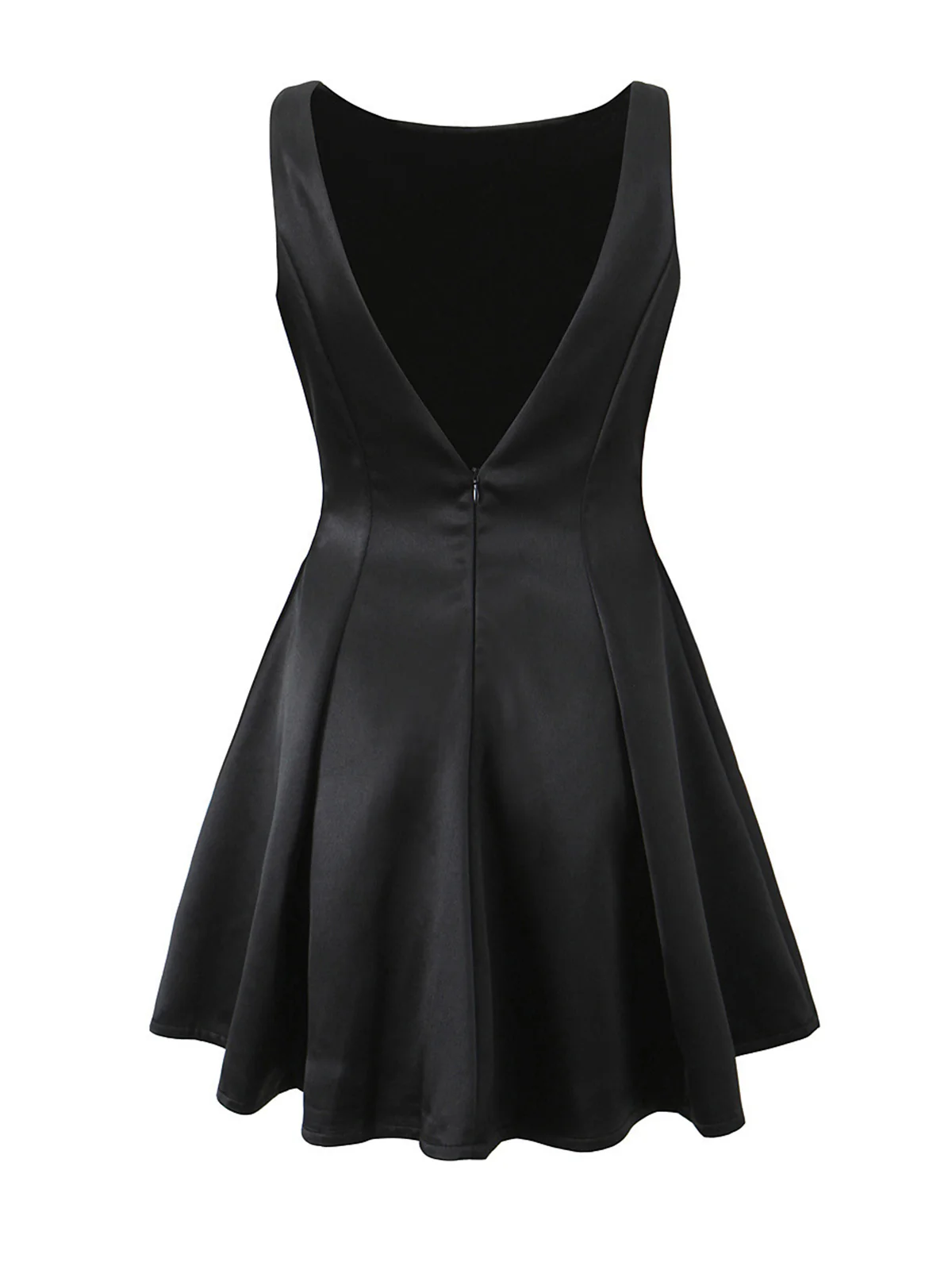 Back V-Neck Sleeveless Flare Dress - Takermore