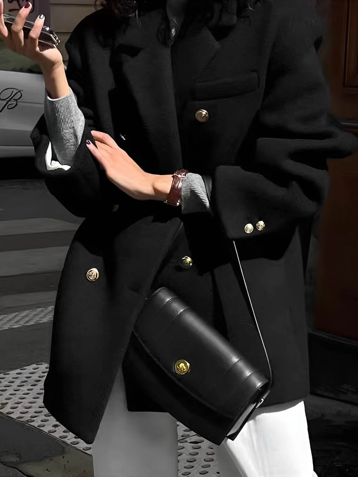 Metal-Detail Lapel Blazer - Takermore