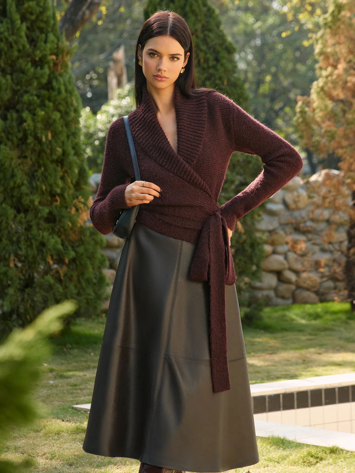 Wool-Blend Lace Up Knit Top - Takermore