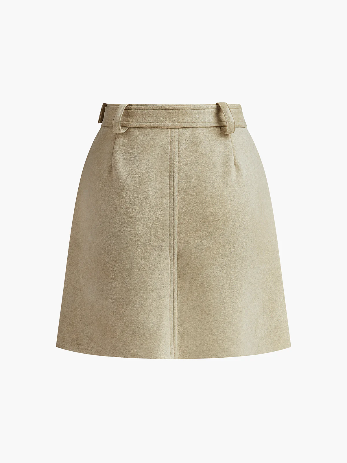 Belted Suede Mini Skirt - Takermore