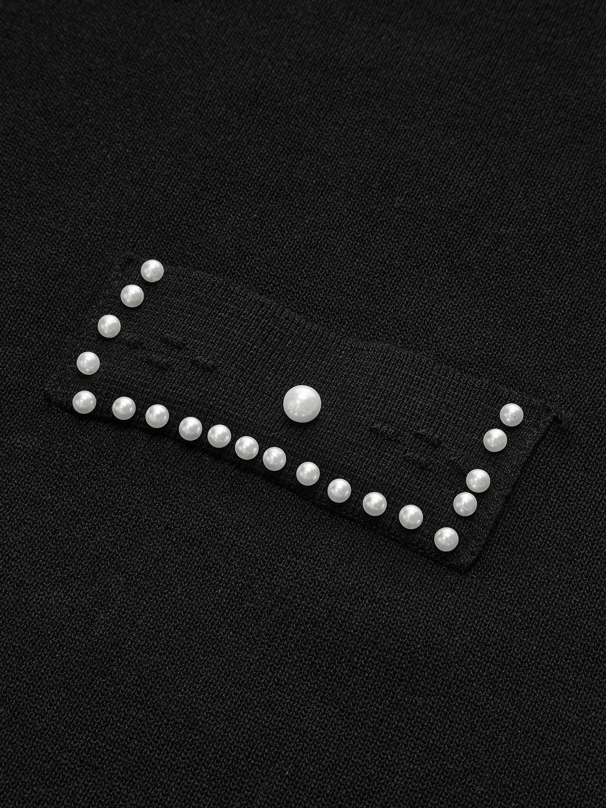 Pearl Trimmed Knit Midi Dress - Takermore