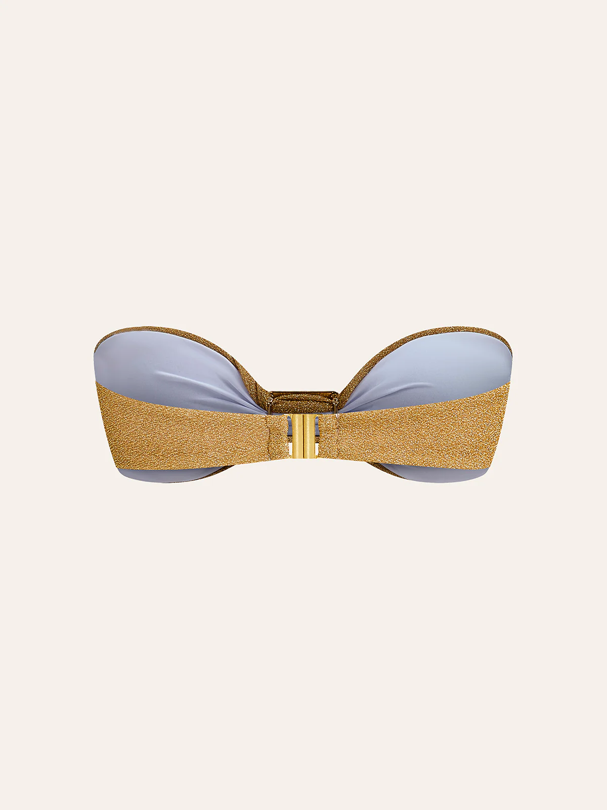 Metallic Bow Bandeau Bikini Top - Takermore