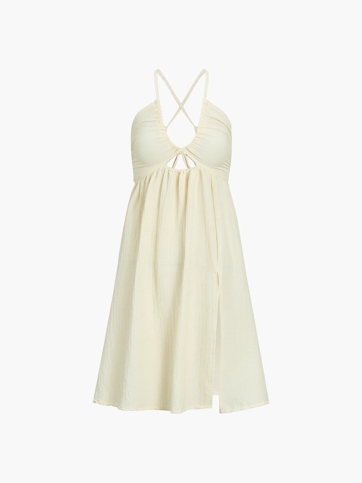 Backless Criss Cross Split Midi Dress - Takermore