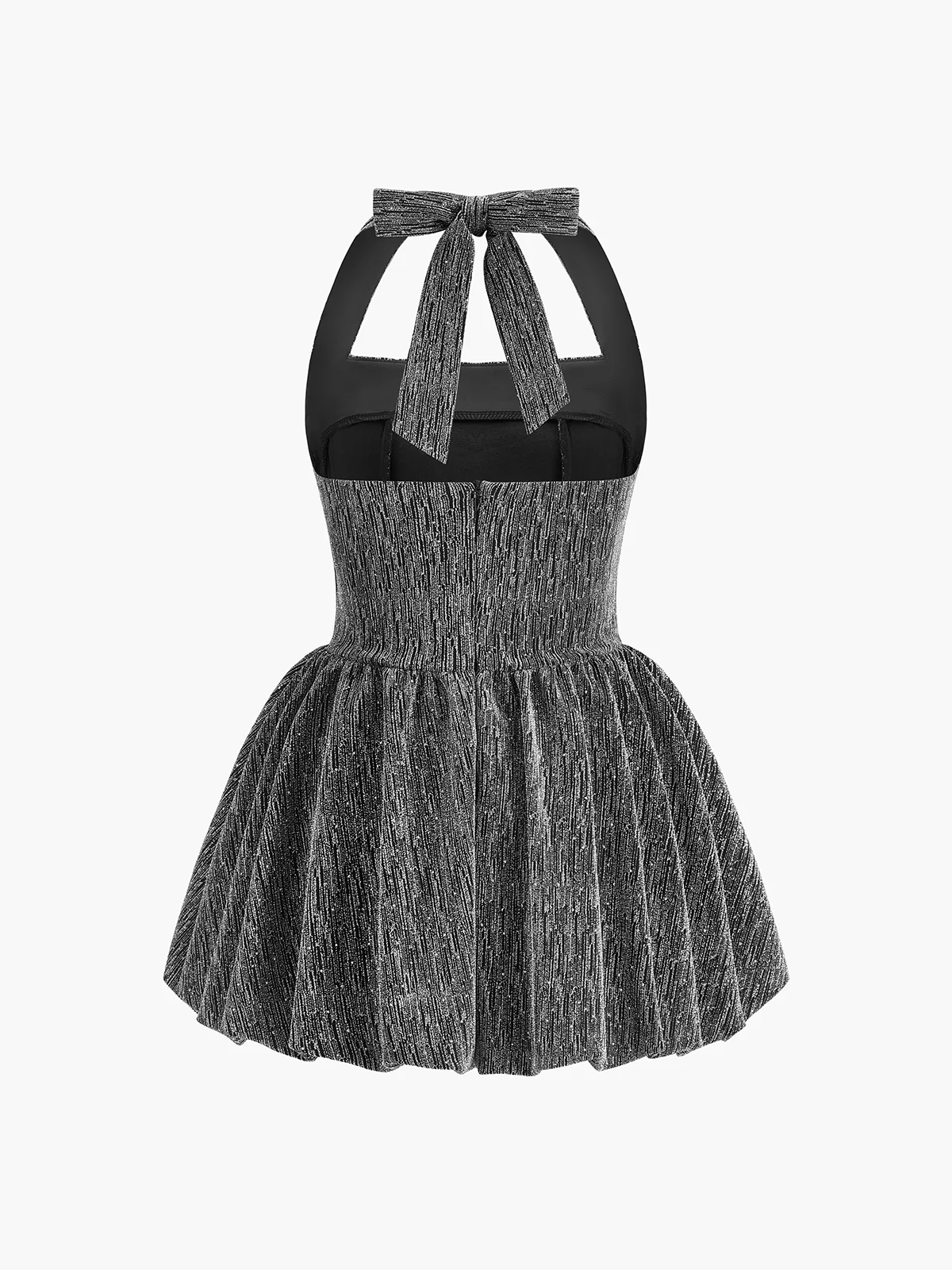 Halter Backless Pleated Dress - Takermore