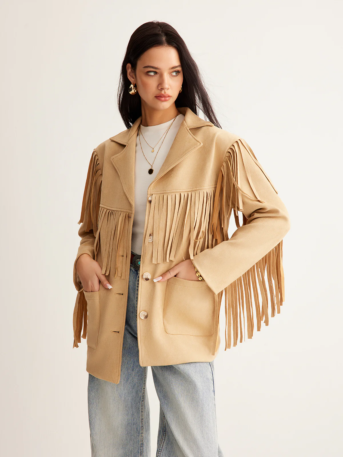 Boheme Tassel Suede Blazer - Takermore