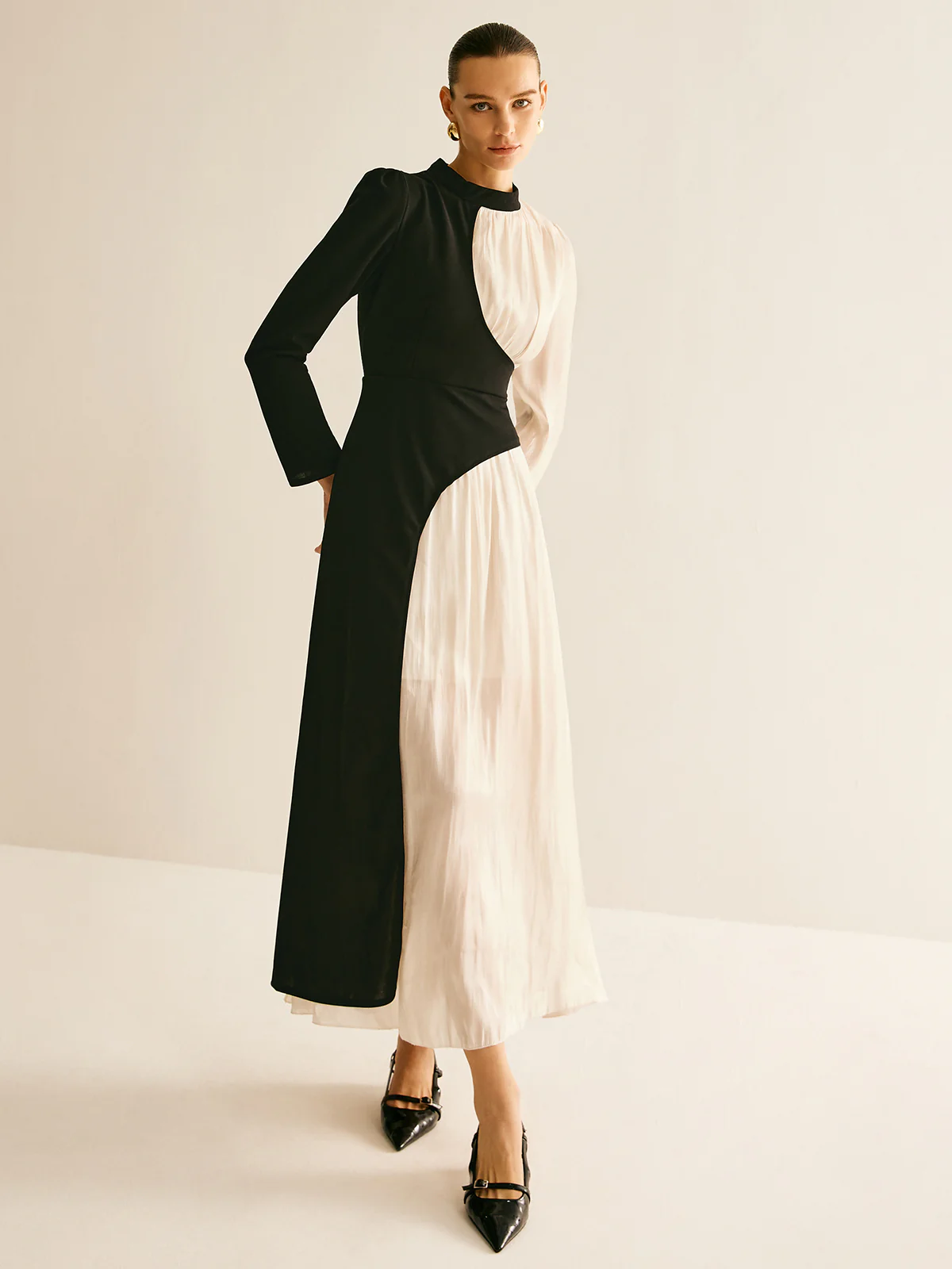 Color Block Drawstring Dress - Takermore