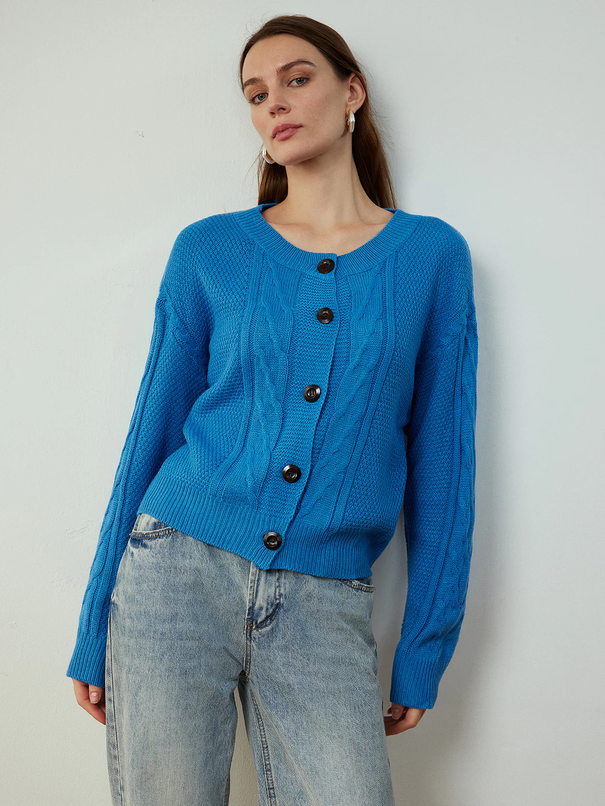 Button Down Twist Thin Cardigan - Takermore