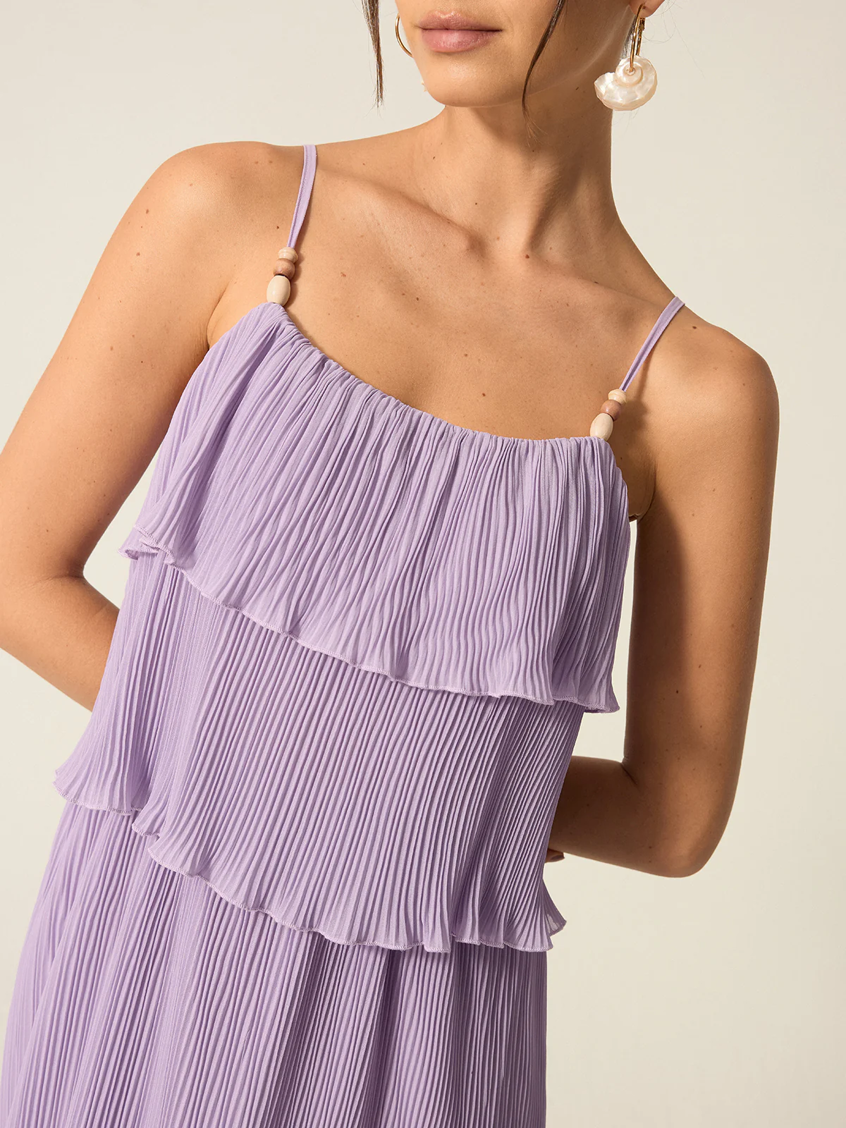 Tiered Pleated Maxi Dress - Takermore