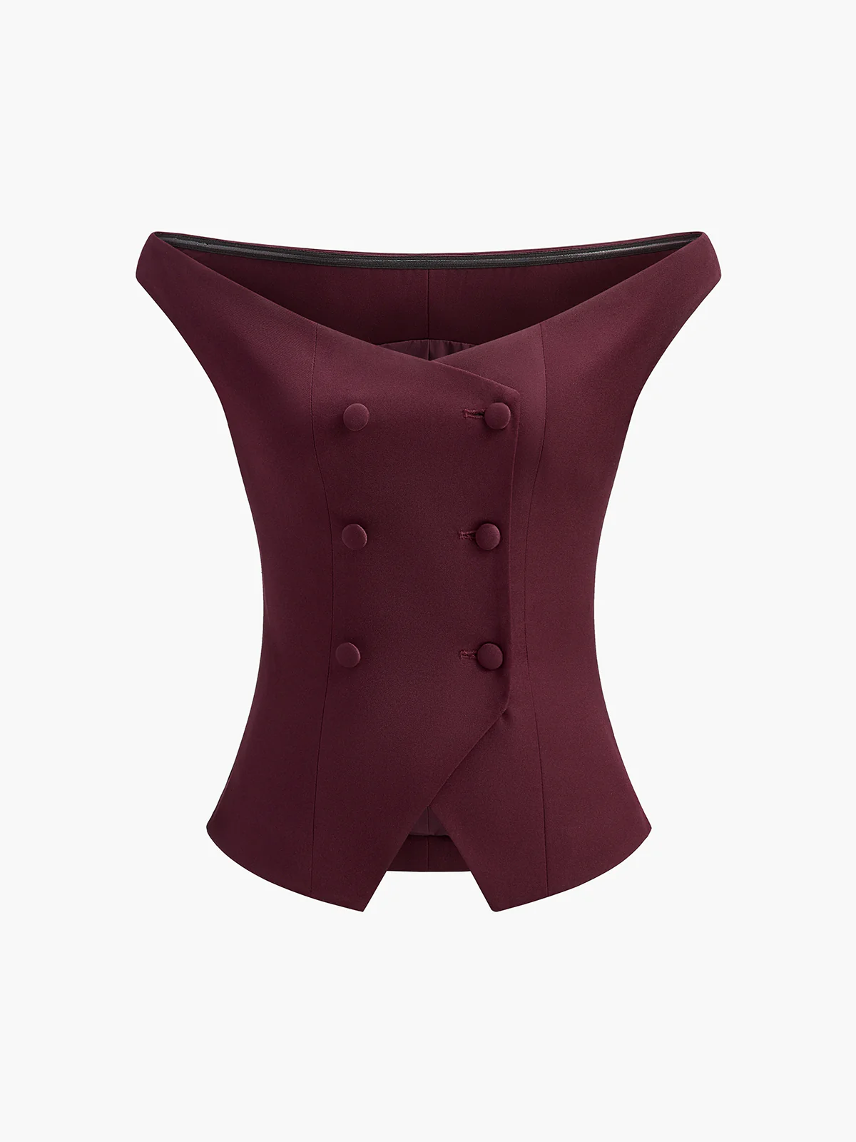 Cold Shoulder Button Split Top - Takermore