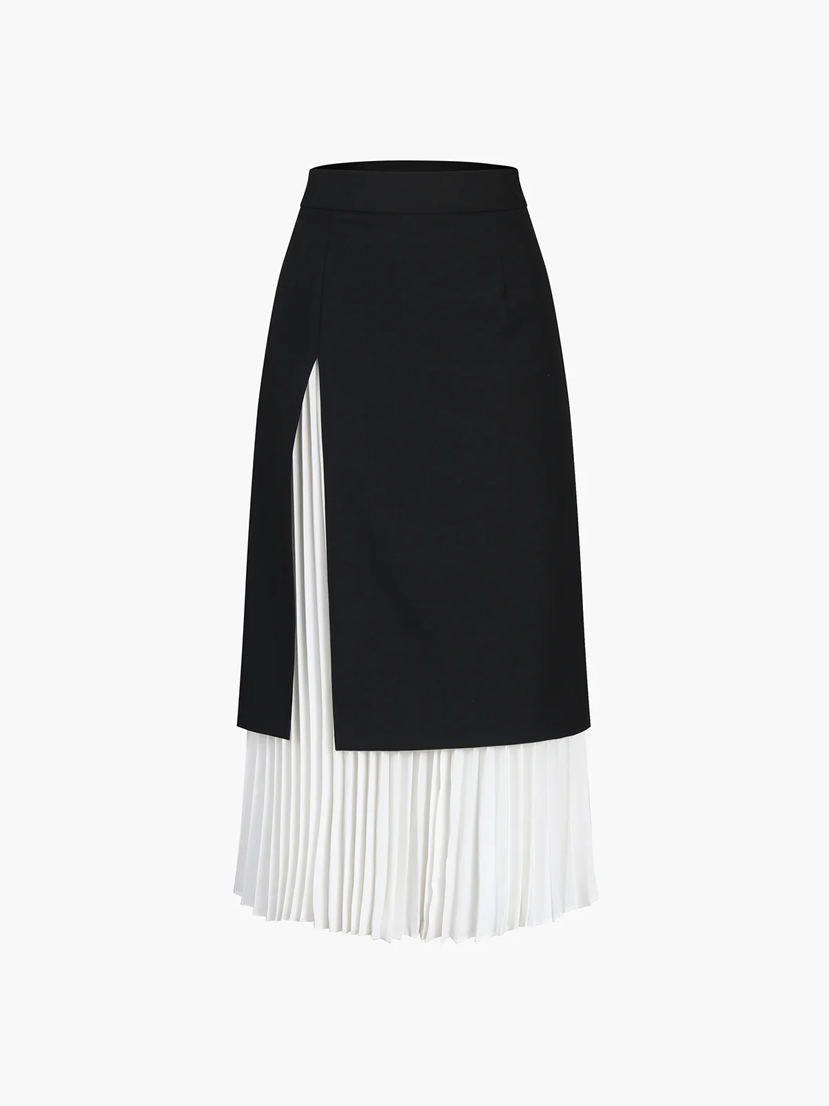Two Tone Pleated Long Skirt - Takermore