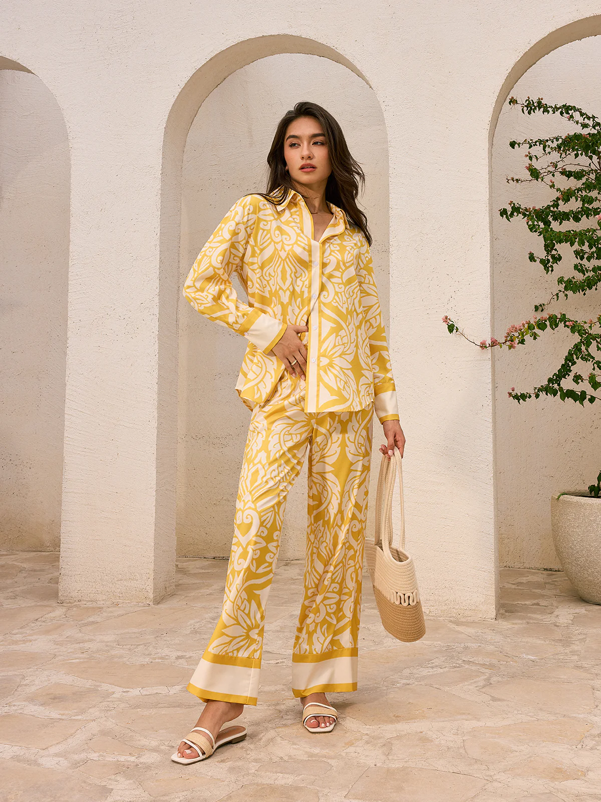 Oversized Patterned Shirt - Takermore