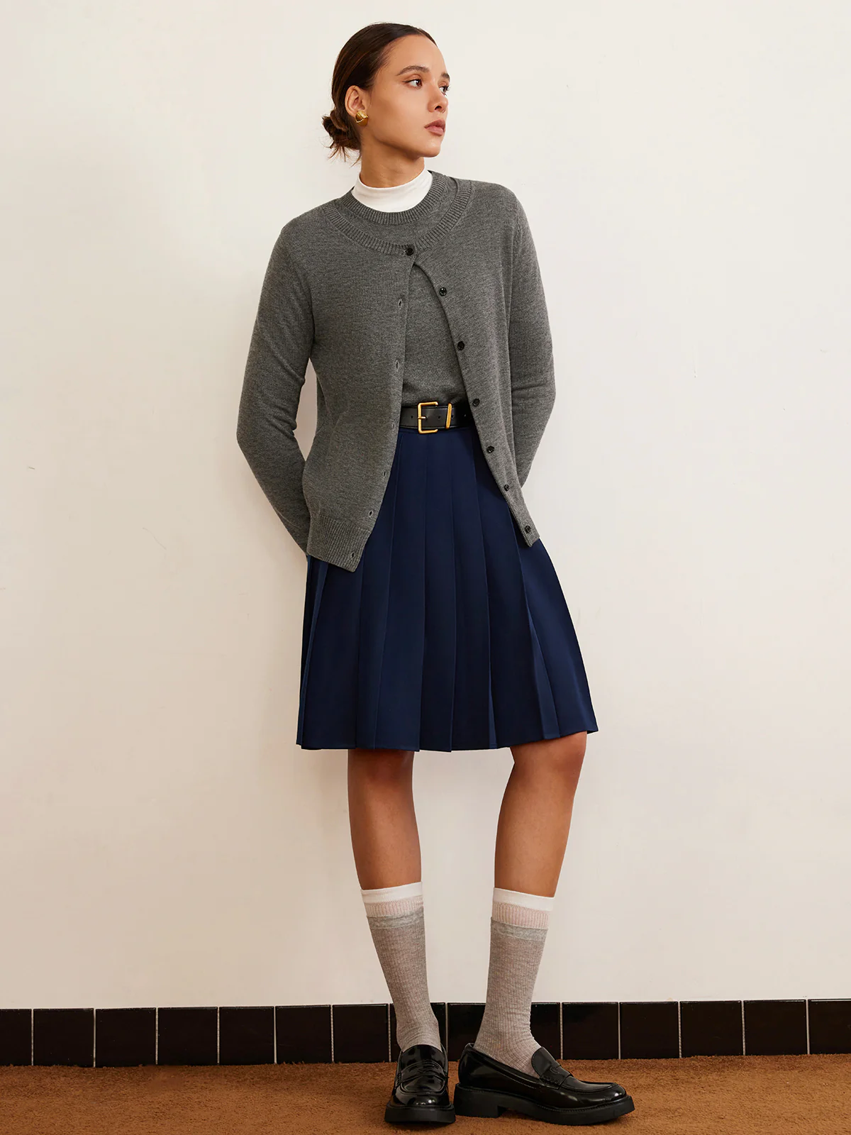 Wool-Blend Breasted Cardigan - Takermore