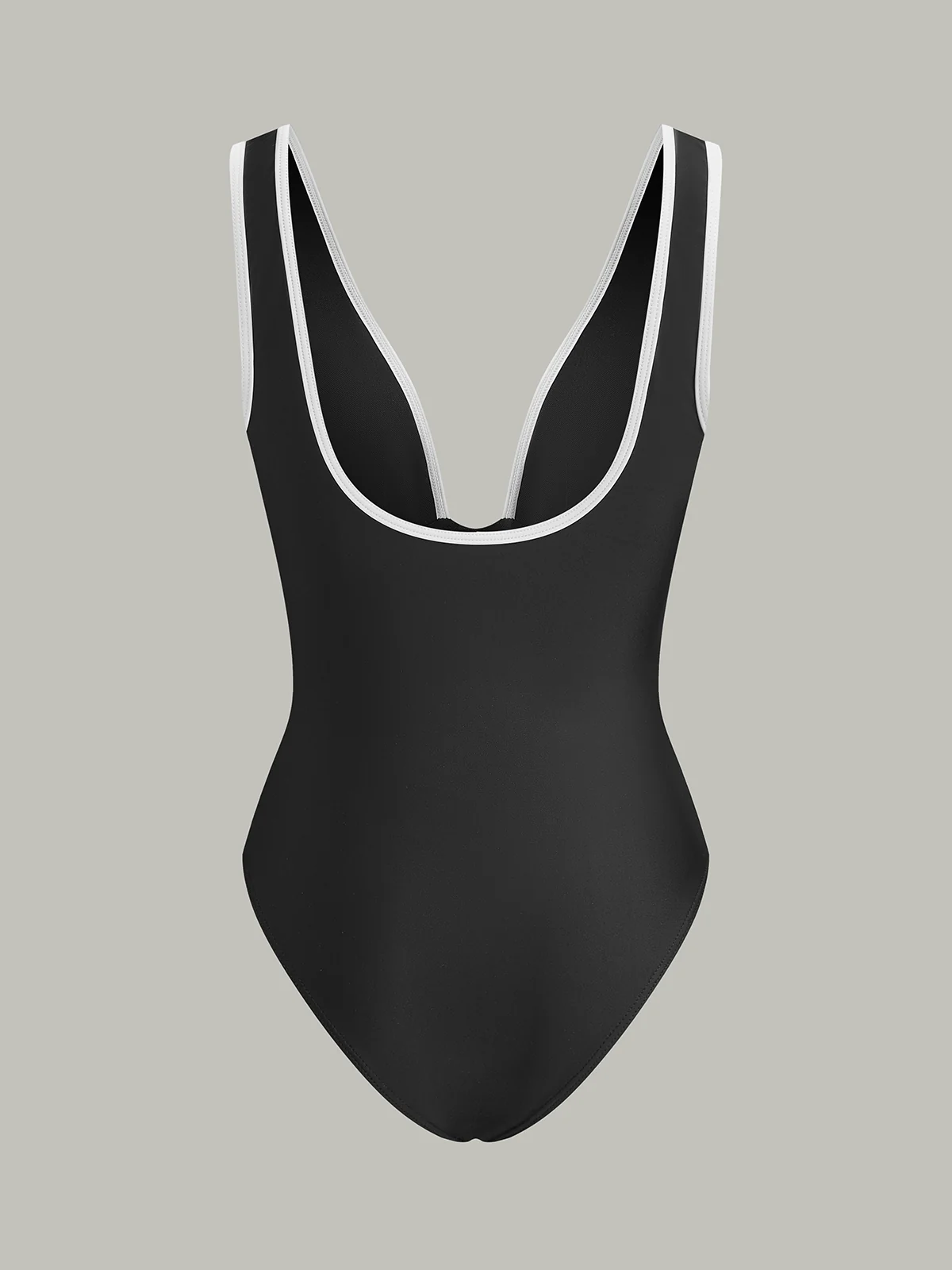 Deep V-Neck Ruched One-Piece Swimsuit - Takermore