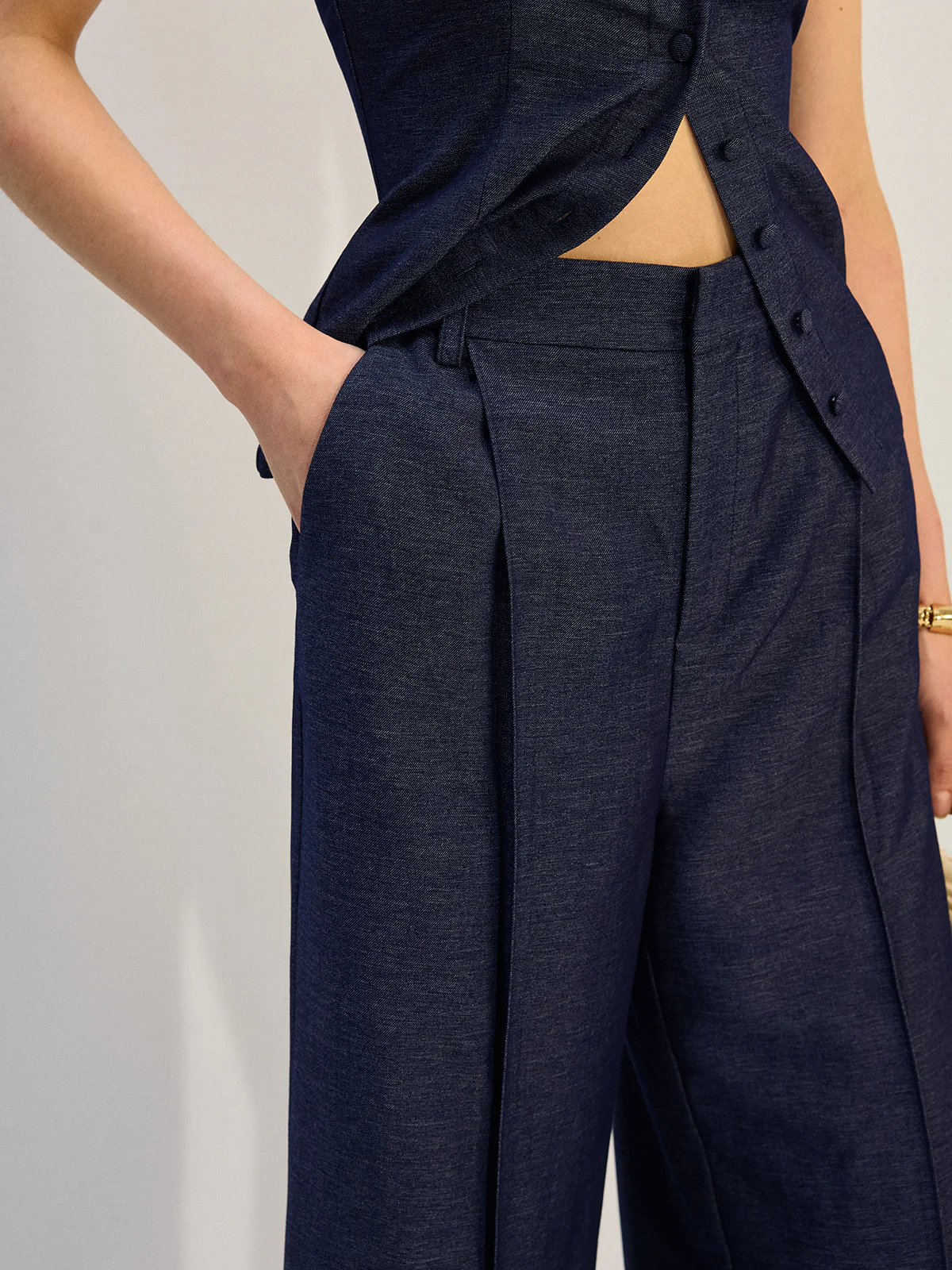 Denim Wide-Leg Pants - Takermore