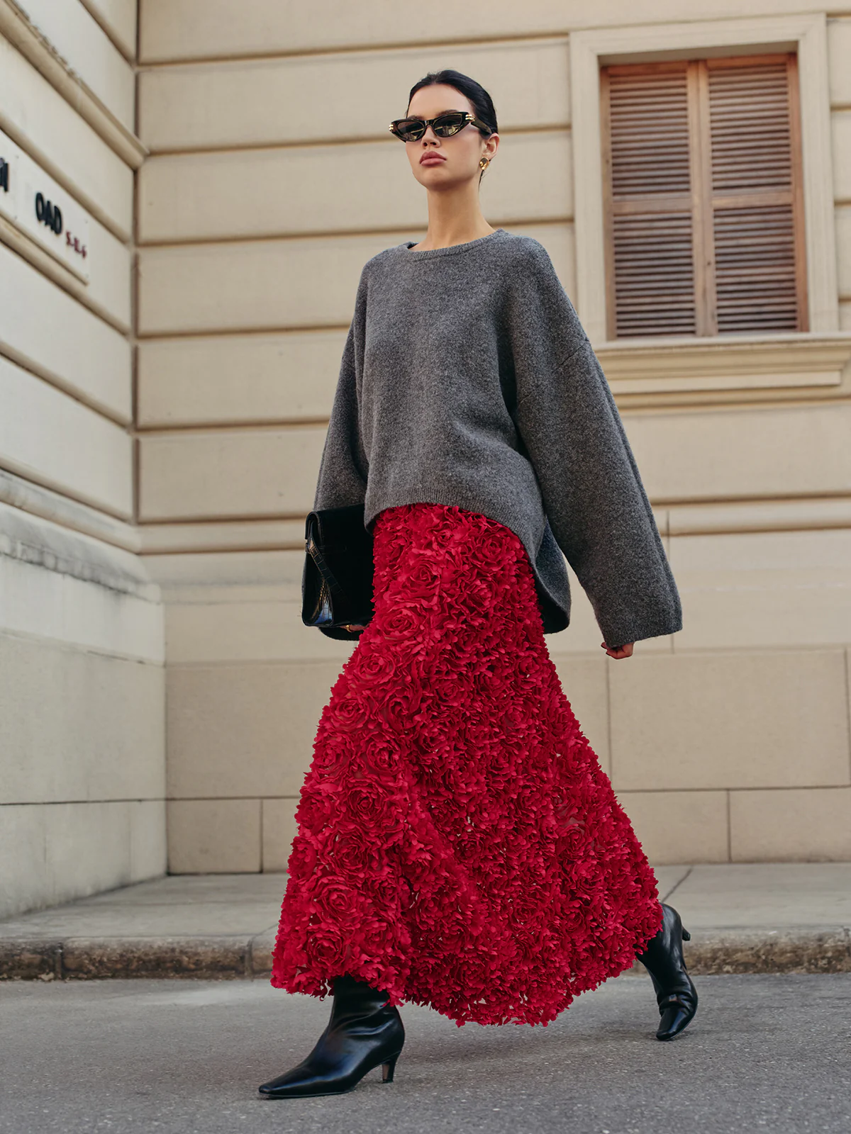 Wool-Blend Oversized Plain Pullover Sweater - Takermore