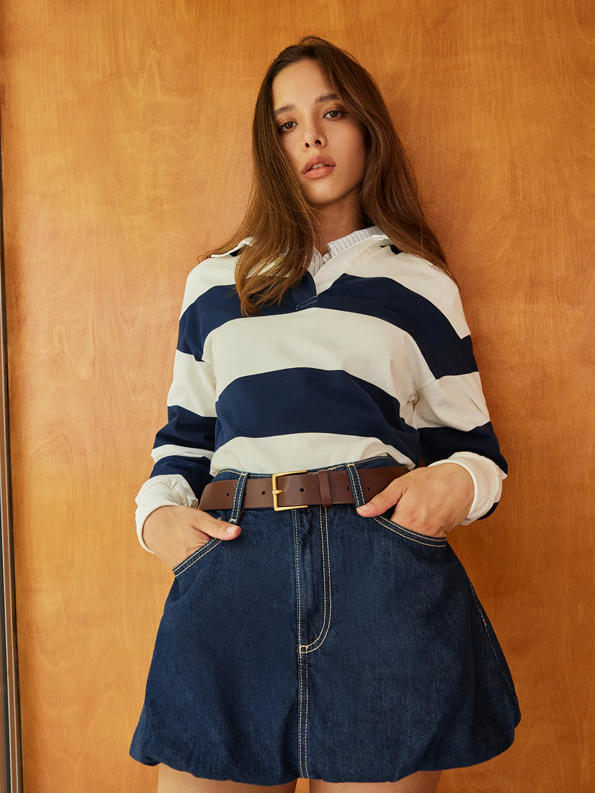 Striped Polo Bodysuit - Takermore