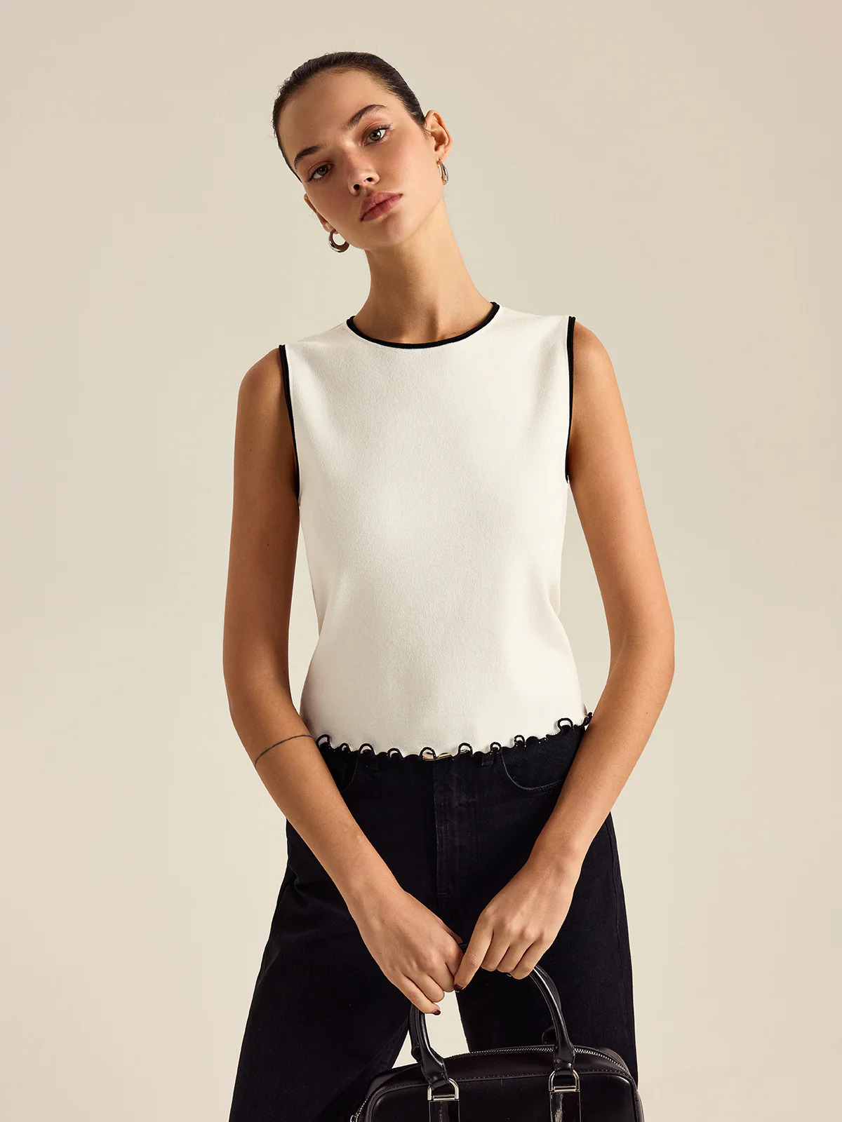 Contrasting Trim Tank Top - Takermore