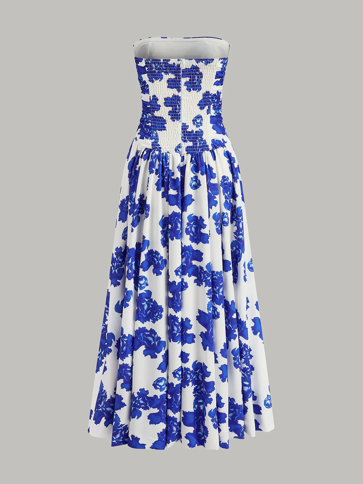 Strapless Floral Print Maxi Dress - Takermore