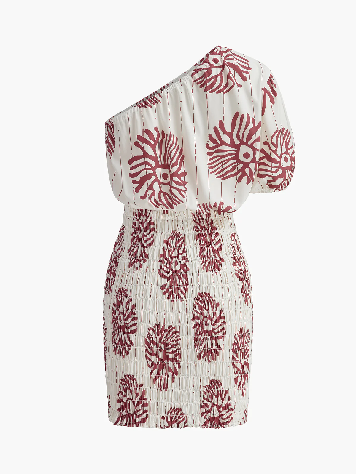 Off-Shoulder Floral Smocked Dress - Takermore