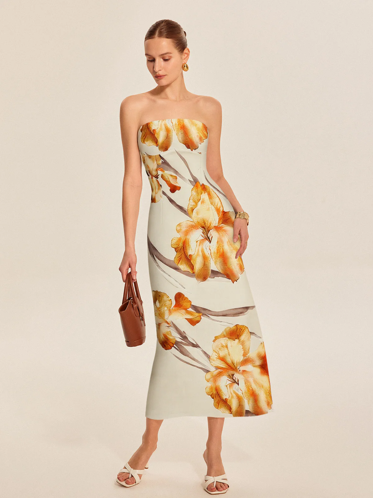 Floral-Print Midi Dress - Takermore