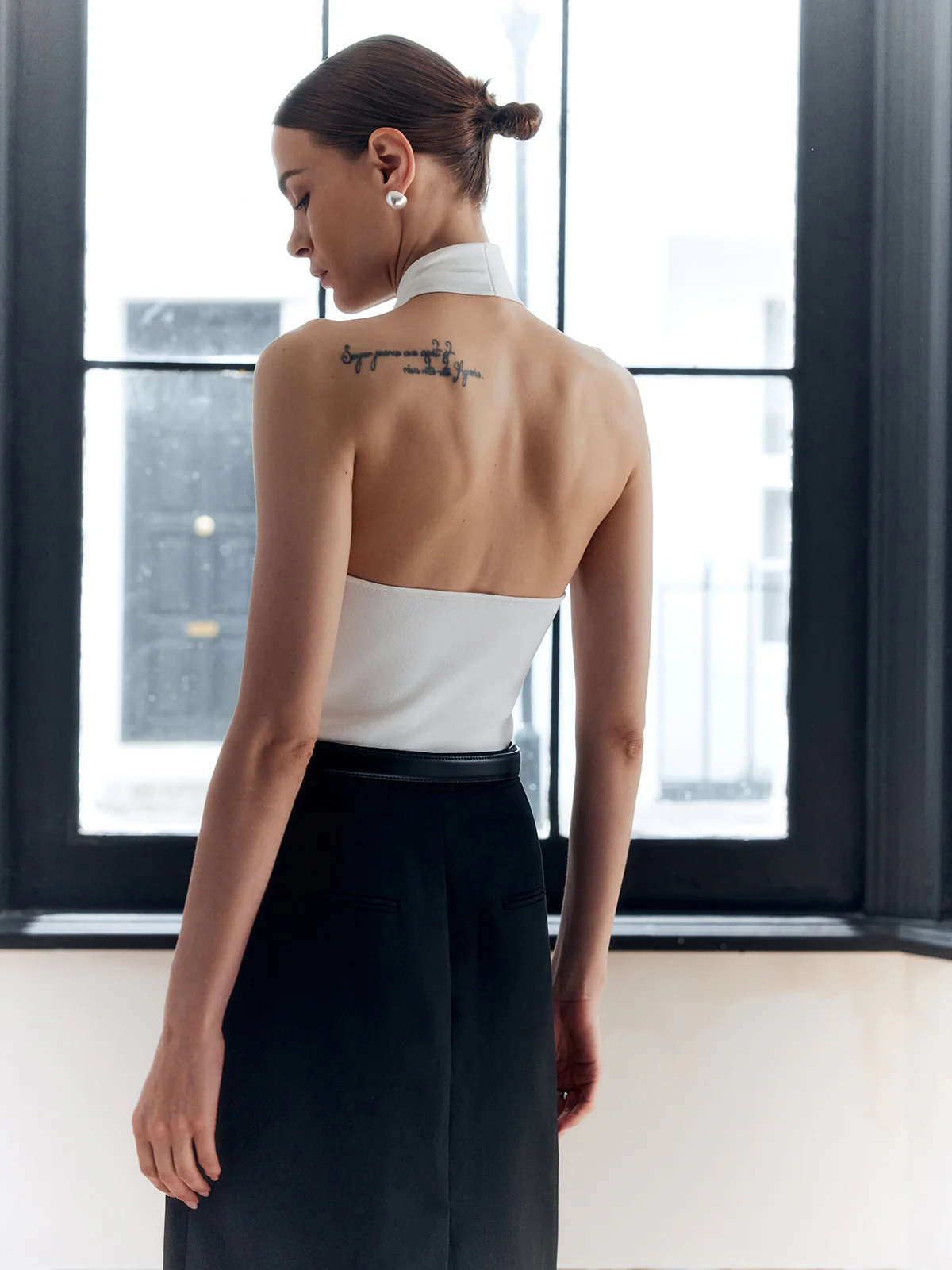 Halter Criss Cross Backless Knit Top - Takermore