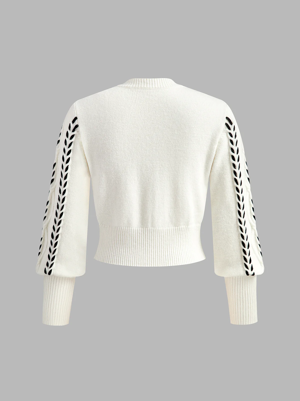 Contrast Binding Cinched Sweater - Takermore