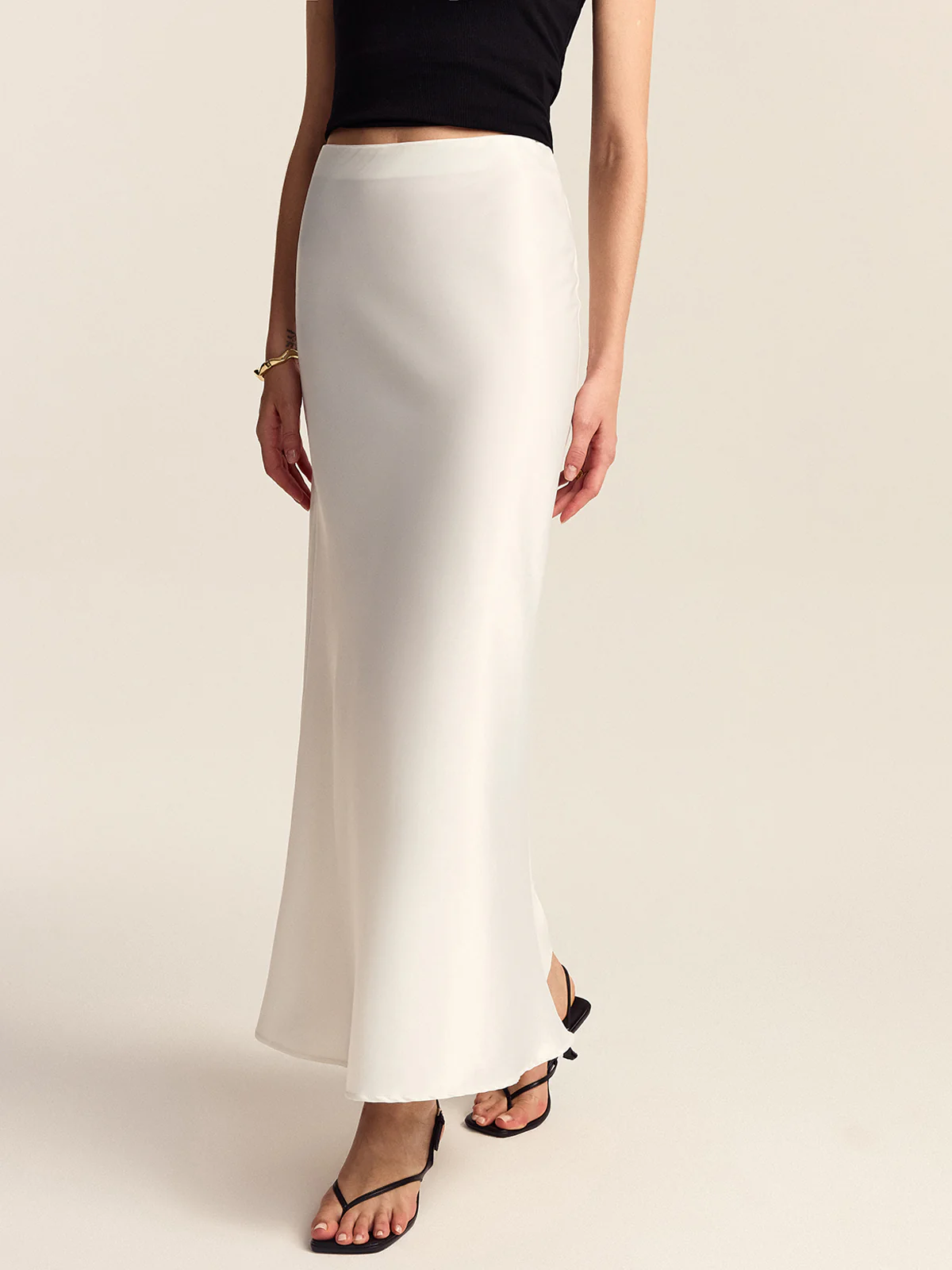 Satin Mermaid Midi Skirt - Takermore