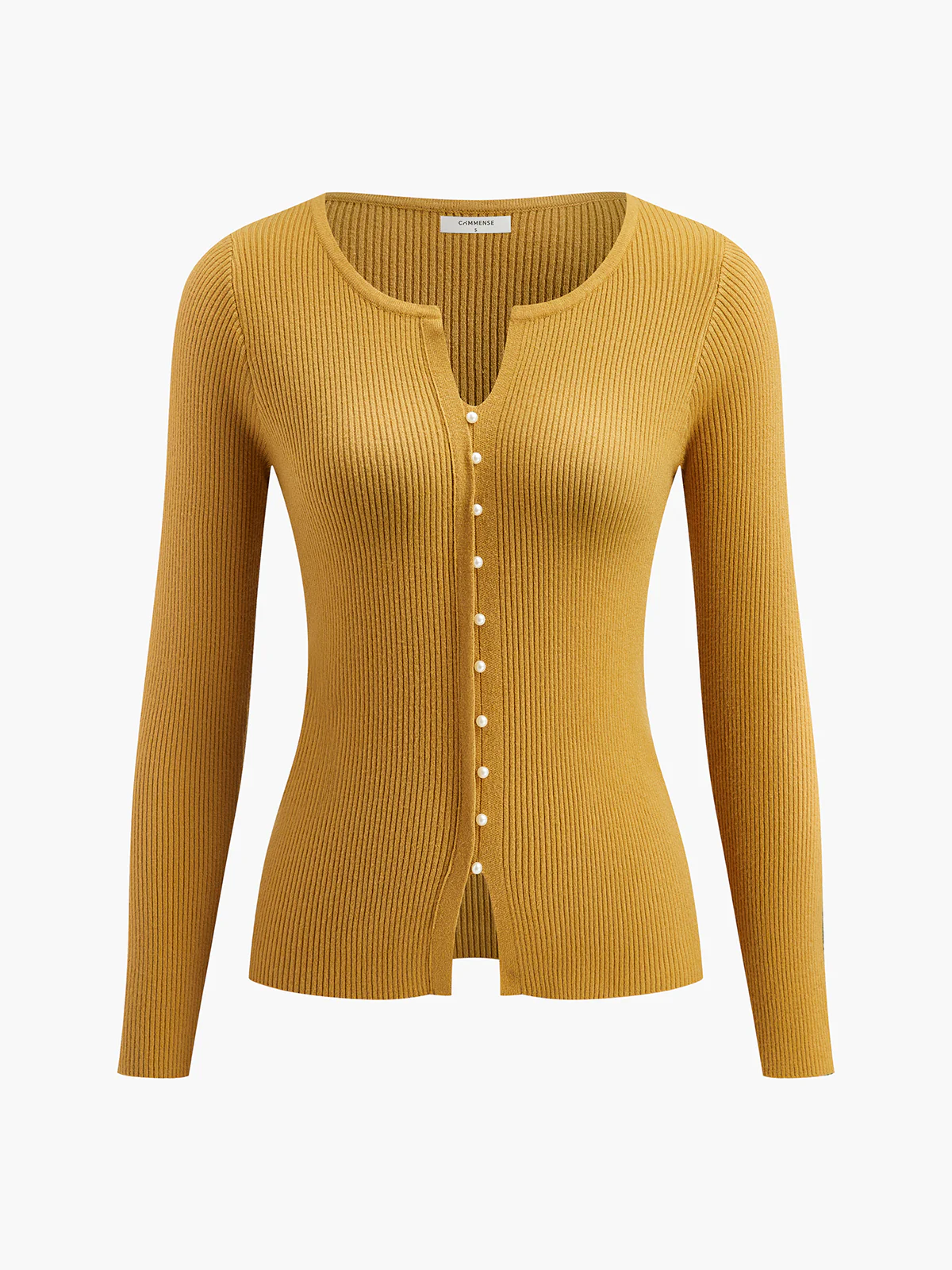 Plain Pearl Split Cardigan - Takermore