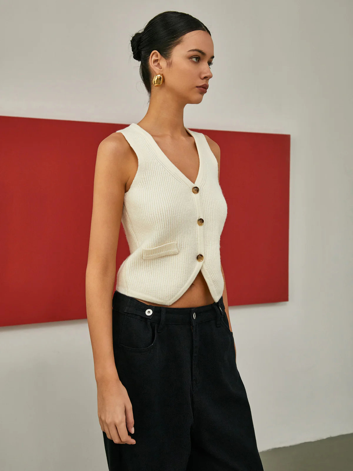 Creamy Button-Front Cardigan - Takermore