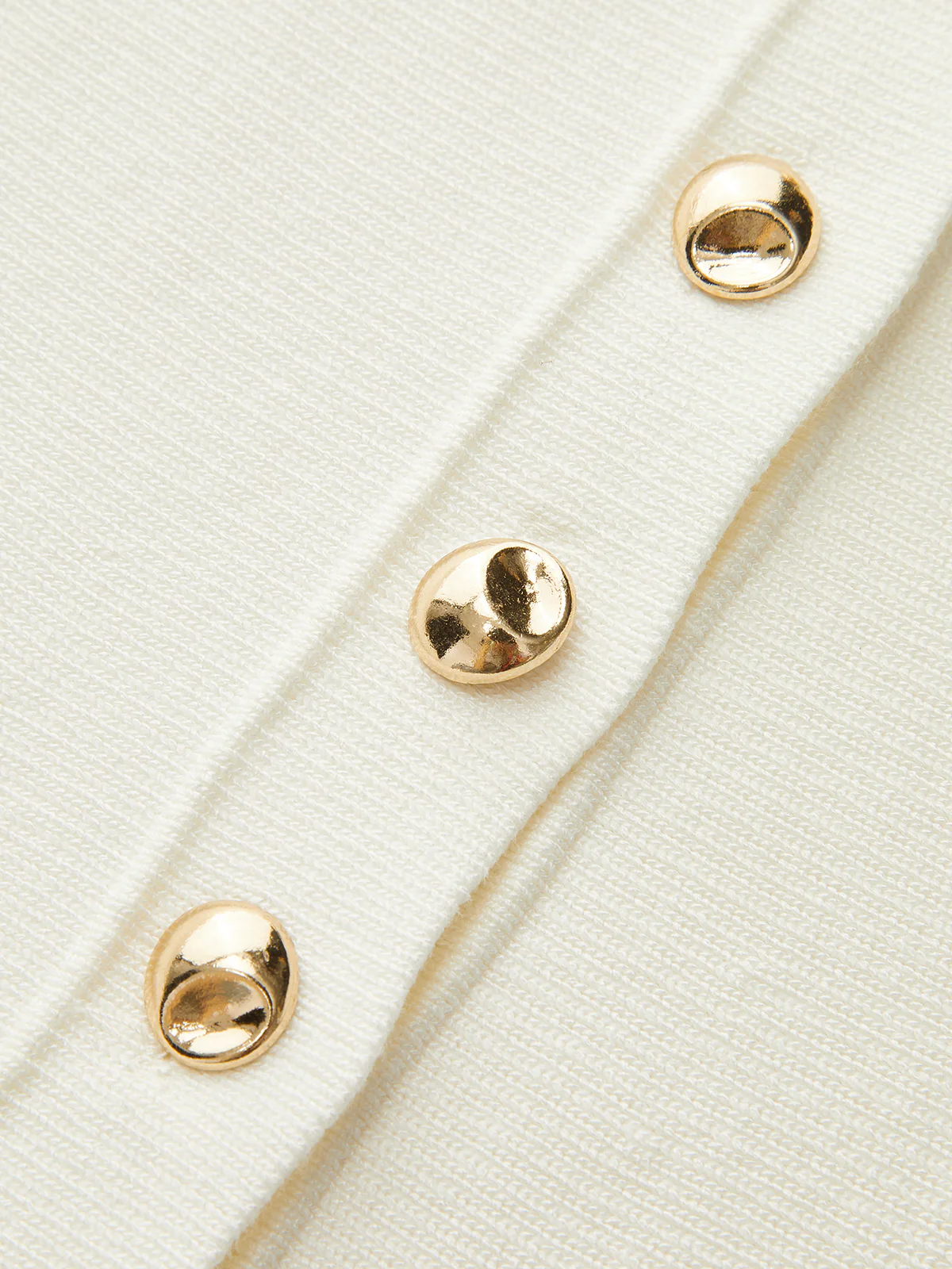 Metal Button Knit Peplum Top - Takermore