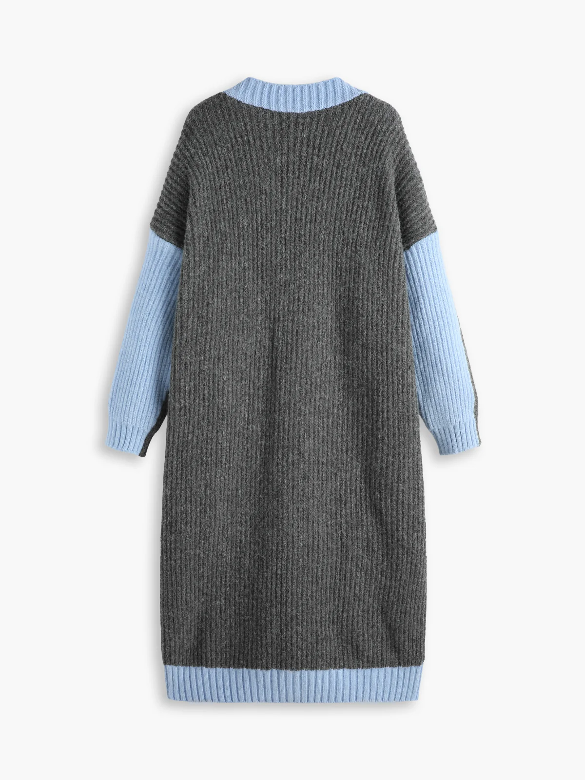 Oversized Colorblock Longline Cardigan - Takermore