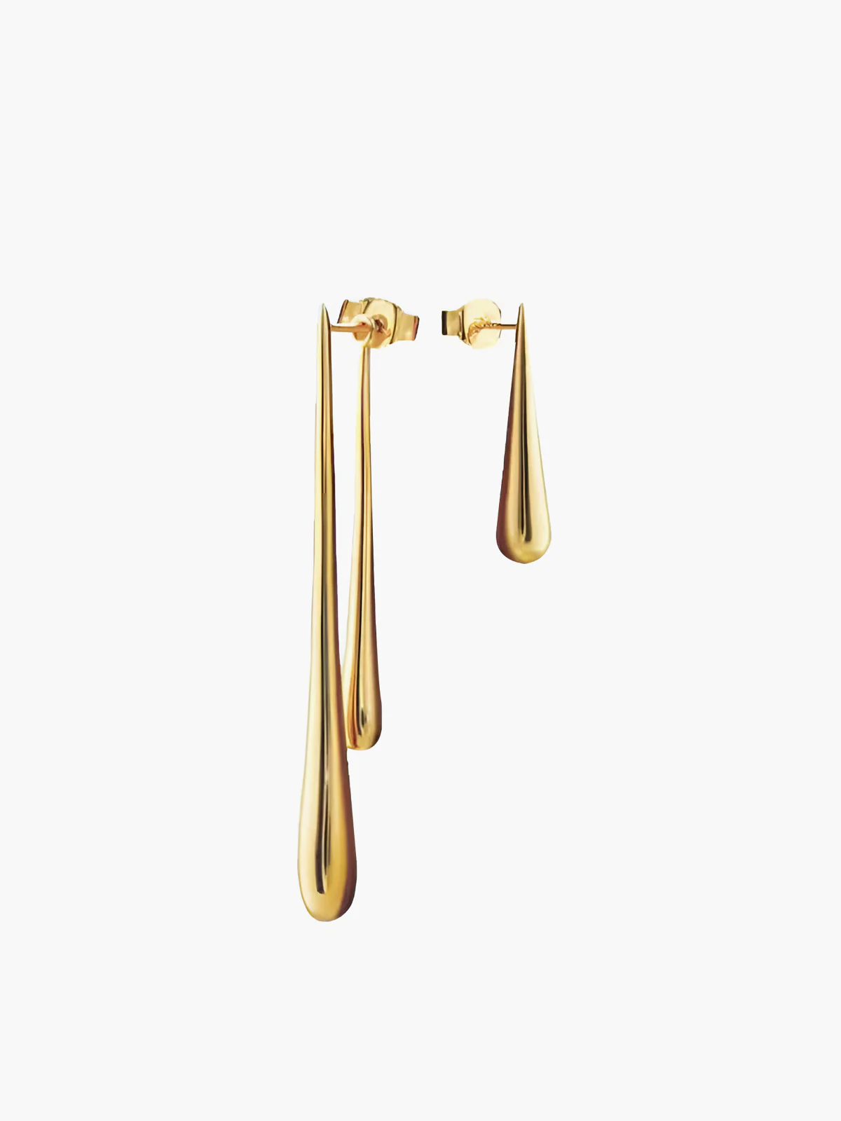 Asymmetrical Golden Water Drop Earrings - Takermore