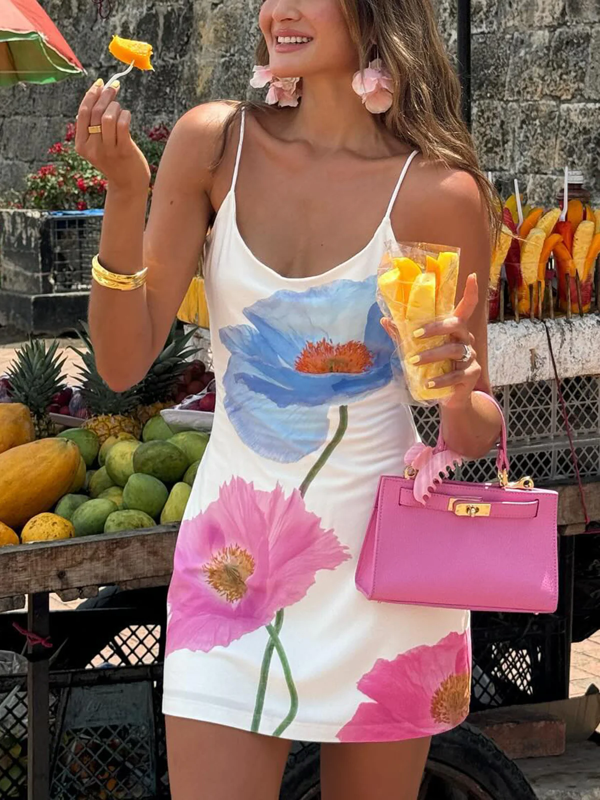 Backless Floral Short Dress - Takermore