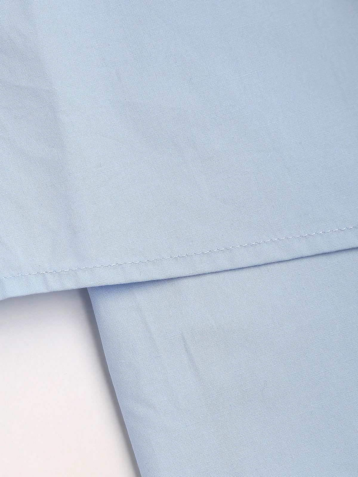 Baby Blue Open Collar Double Layer Crop Shirt - Takermore