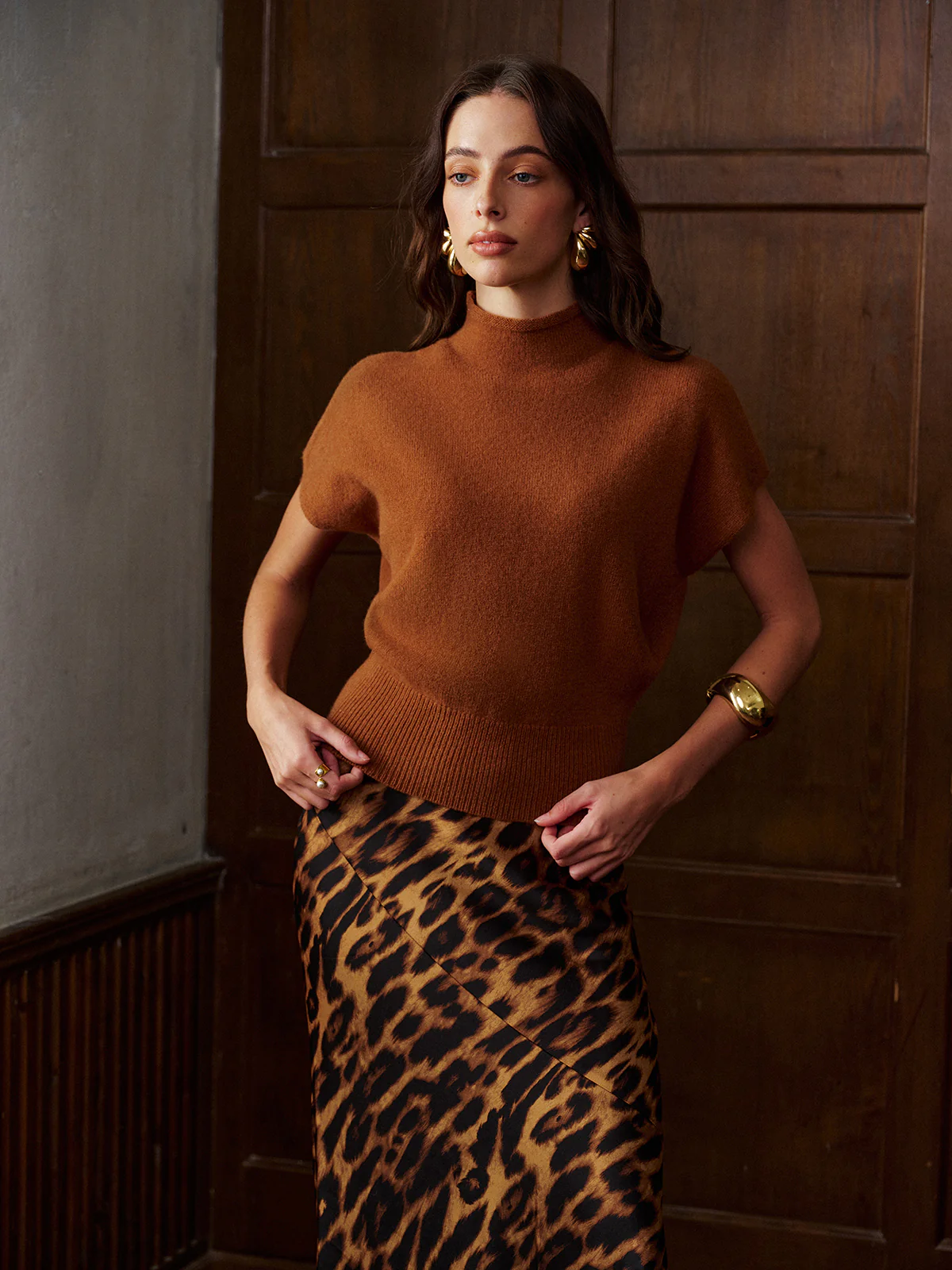 Stand Collar Wool Sweater Vest - Takermore