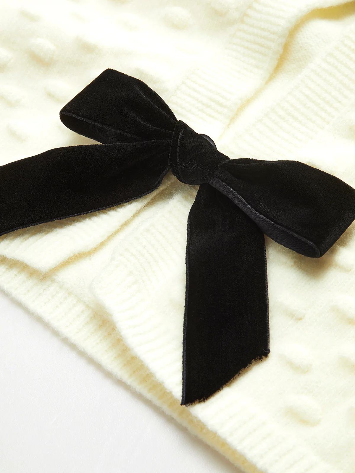 Bow Knotted Cozy Crop Knit Top - Takermore