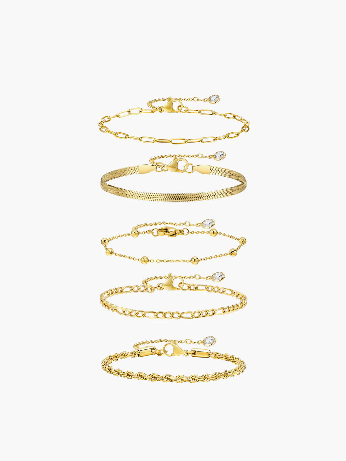 5pcs Geometric Golden Chain Bracelet - Takermore