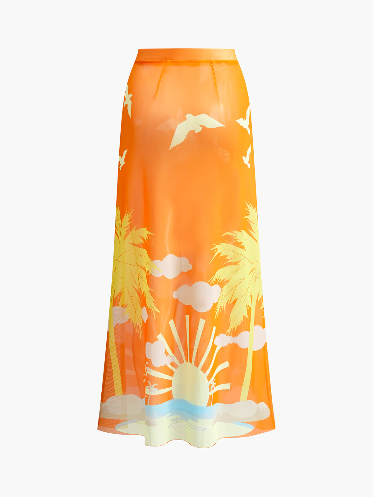 Tropical Print Cover-Up Skirt - Takermore