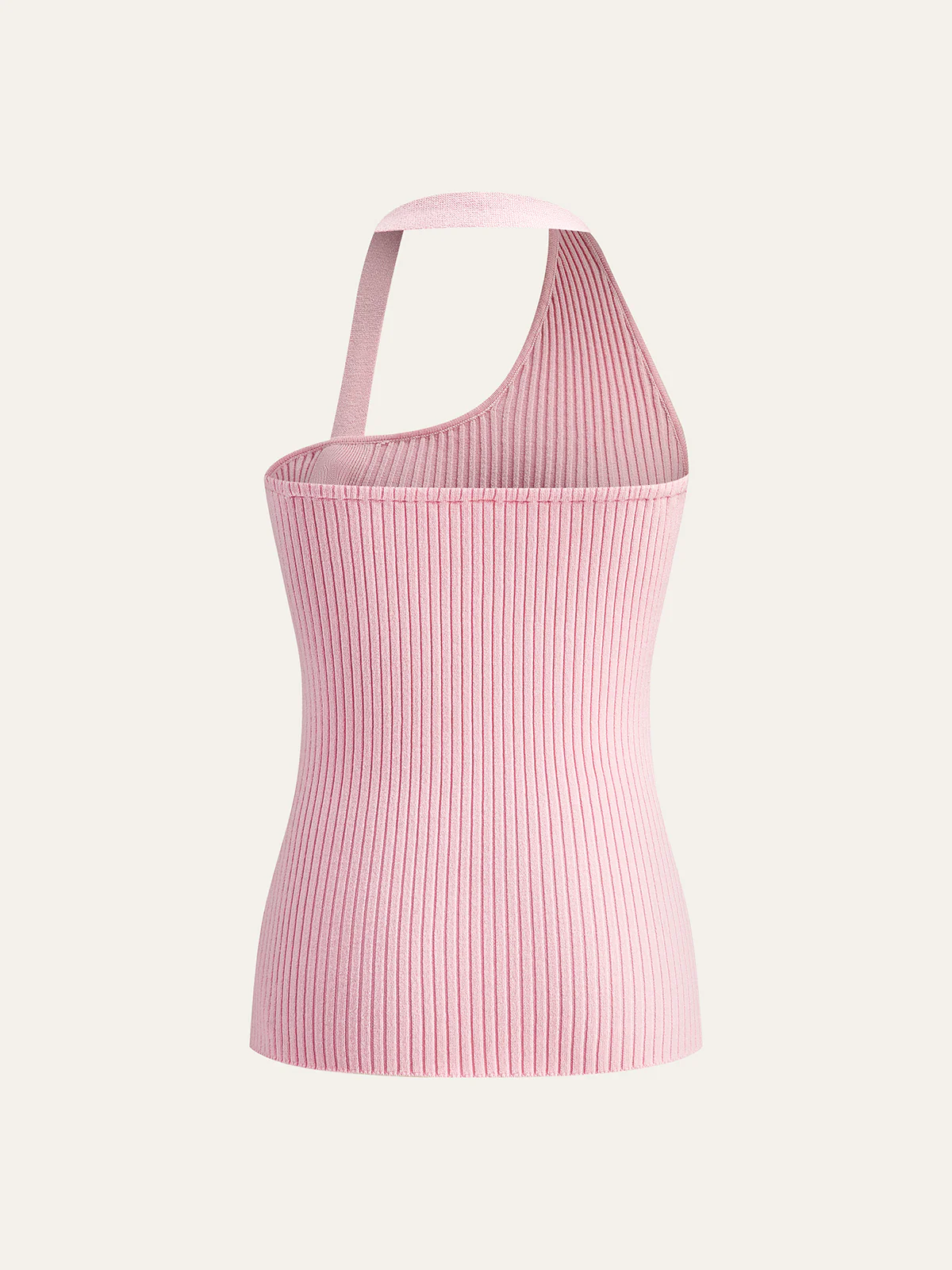 Asymmetrical Halter Button Knit Top - Takermore