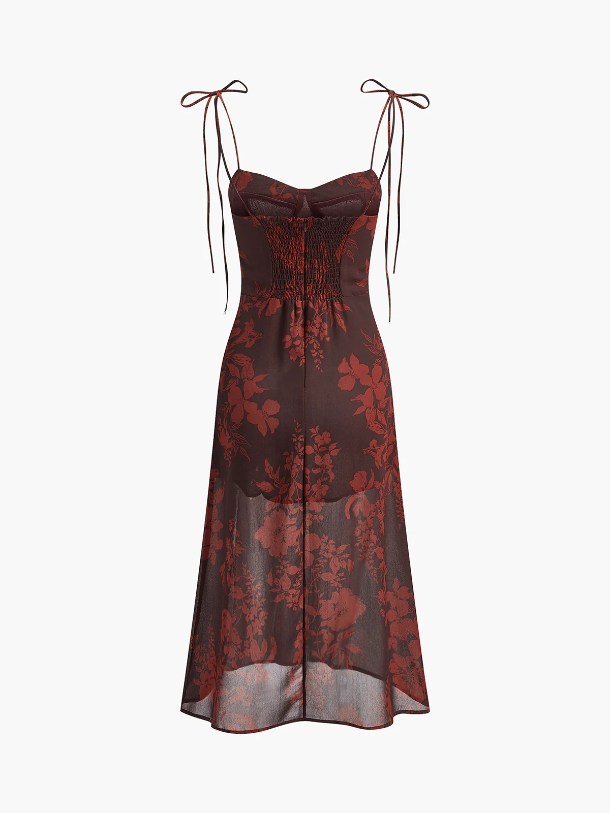 Floral Print Tie-Strap Dress - Takermore