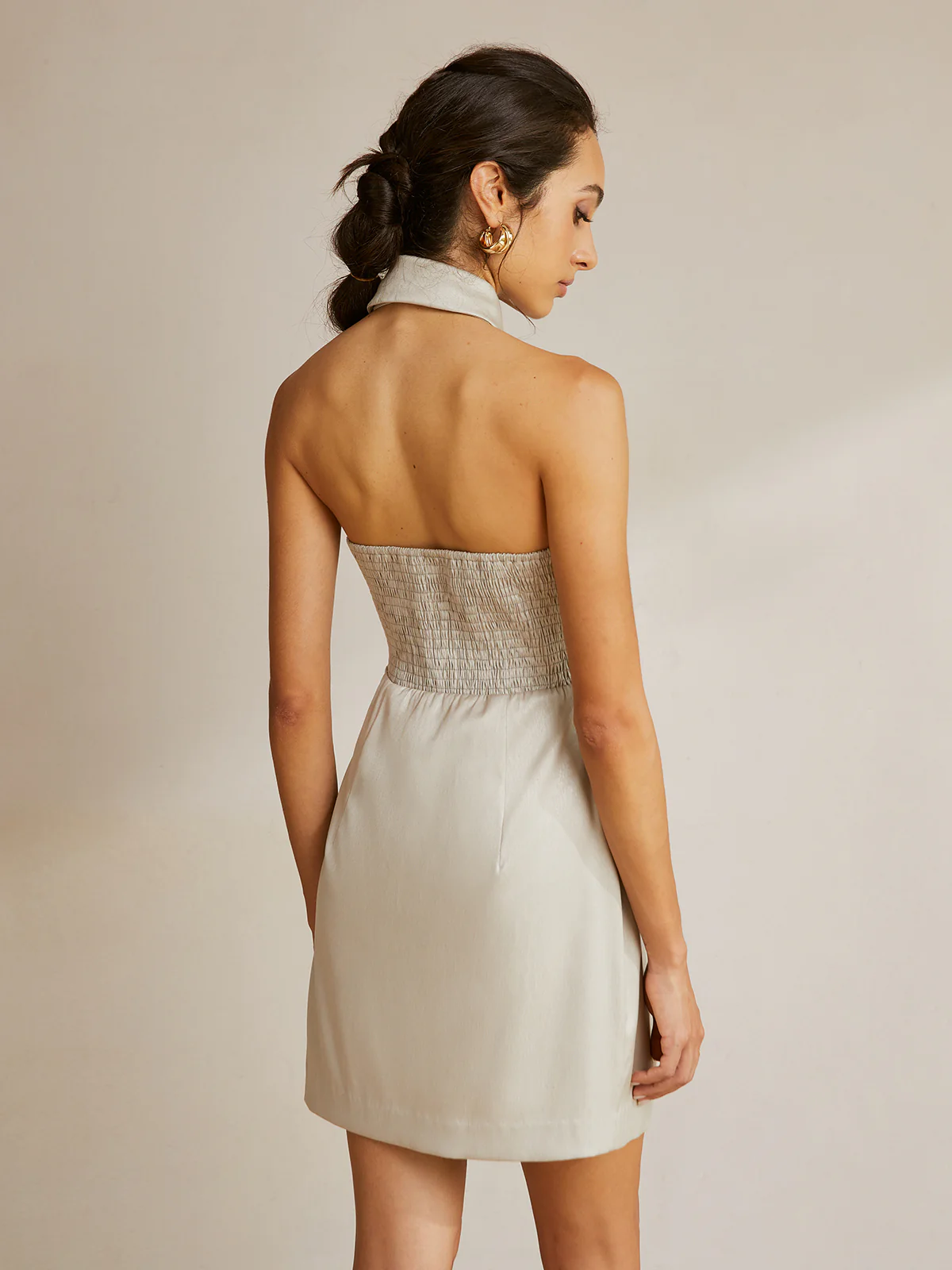 Cross Halter Backless Short Dress - Takermore