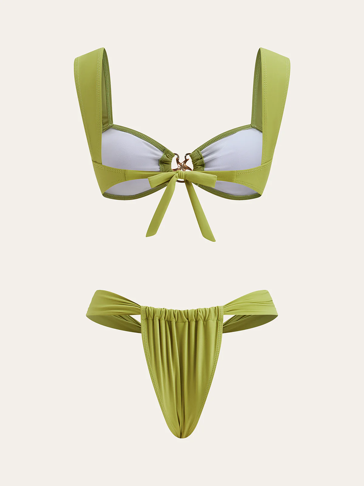 Tie-Back Metal Decor Bikini Set - Takermore