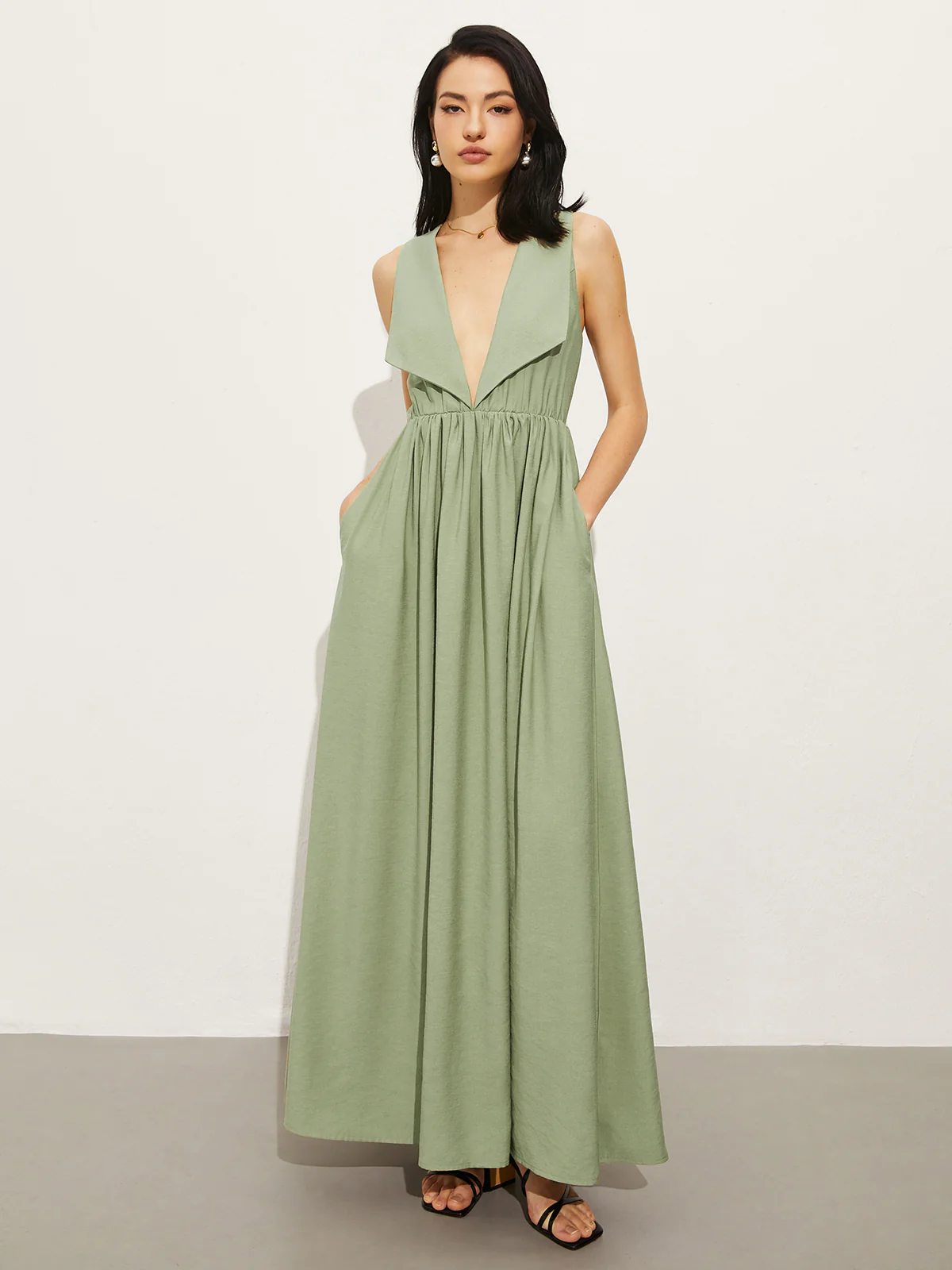 Cotton & Linen Pockets Polo Dress - Takermore