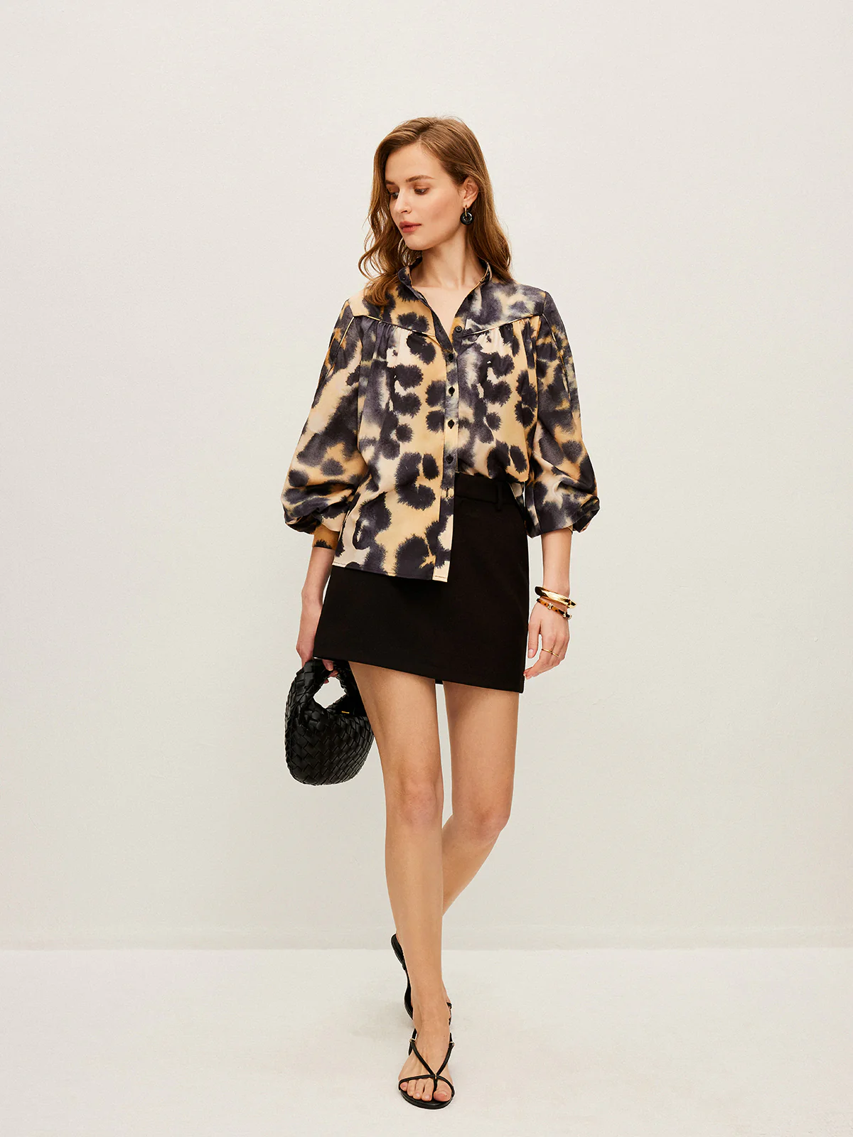 Leopard Print Button-Up Shirt - Takermore