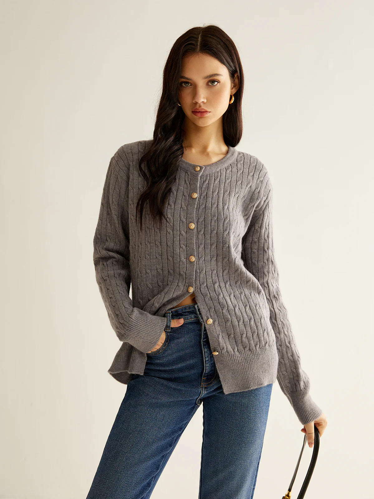 Button Down Twist Slim Cardigan - Takermore