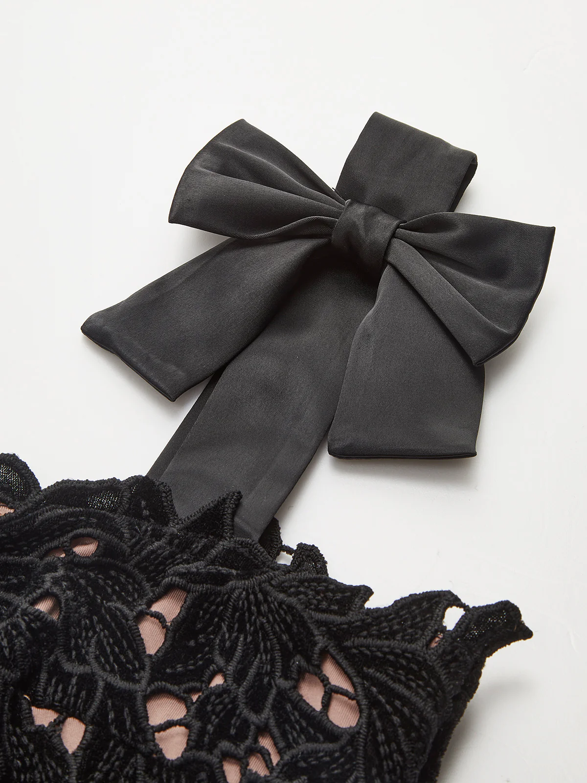 Floral Jacquard  Bow Straps Dress - Takermore