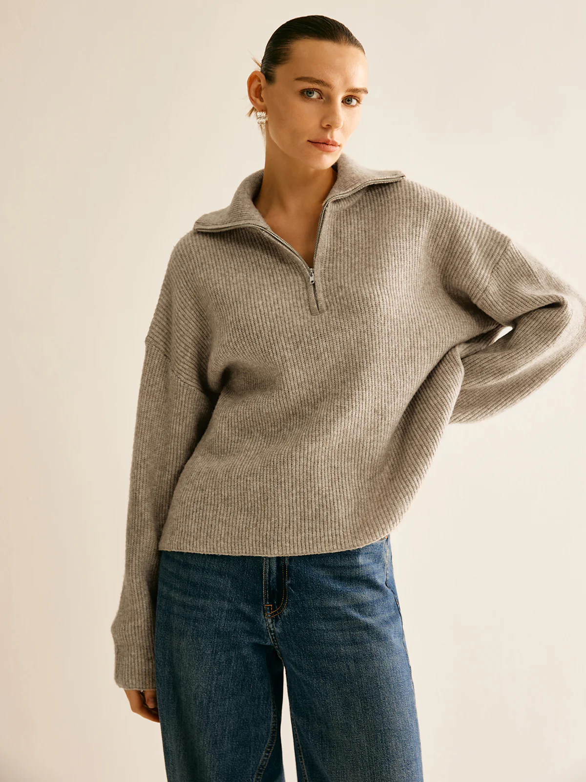 Wool-Blend Zipper Sweater Co-ords - Takermore