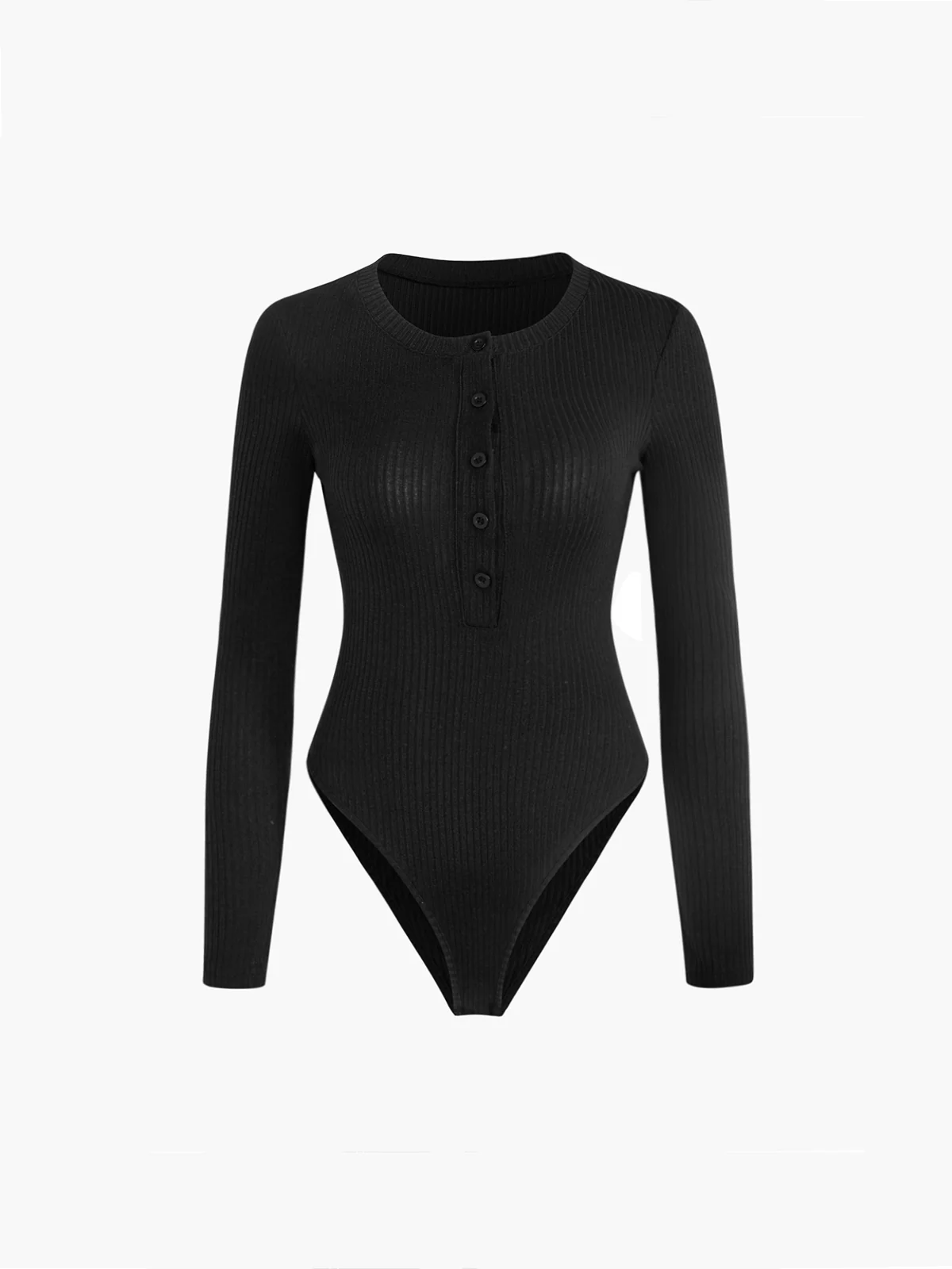 Button Down Rib Long Sleeve Bodysuit - Takermore